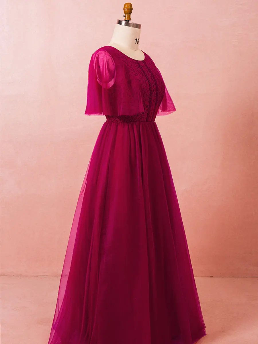 Половина рукава Robe De Soiree Кружева молнии Вечернее платье T503 размера плюс длинные женские вечерние платья бордовое элегантное платье для выпускного вечера