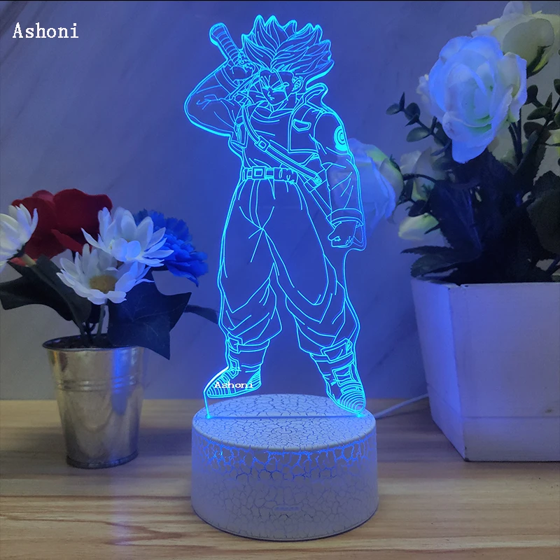 Dragon Ball Z Super Saiyan Torankusu фигурка 3D лампа настольная лампа USB кабель Ночной светильник 7 цветов Сенсорная Базовая лампа детский подарок стволы