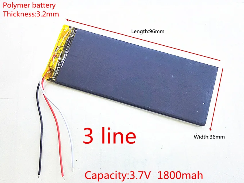 Бесплатная доставка 3 8 V XWD 323696P 1700MAH литий ионный полимерный аккумулятор кабеля
