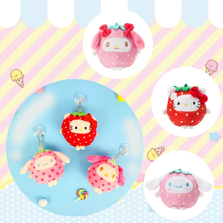 Sanrio, Hello Kitty My Melody Cinnamoroll мультяшная плюшевая игрушка кукла кошелек сумка повесить декоративная подвеска брелок для девочек Подарки