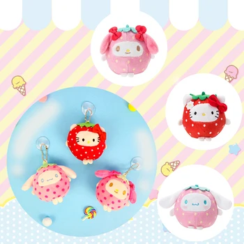 

Sanrio Hello Kitty My Melody Cinnamoroll Cartoon Plush toy doll Purse Bag hang decorations Pendant key chain for Girls Gifts
