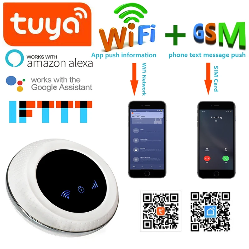 Wofea беспроводной SIM GSM домашняя охранная wifi GSM сигнализация система Датчик комплект tuya приложение Встроенная сирена