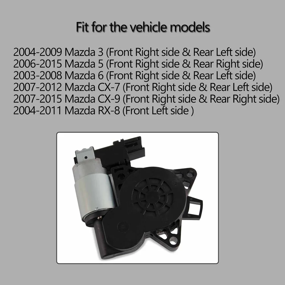 Спереди драйвер левая Мощность окно подъема прямо мотор для Mazda 3, 5, 6, CX-7 CX-9 RX-8 742-801 GJ6A5958XE 617-51177