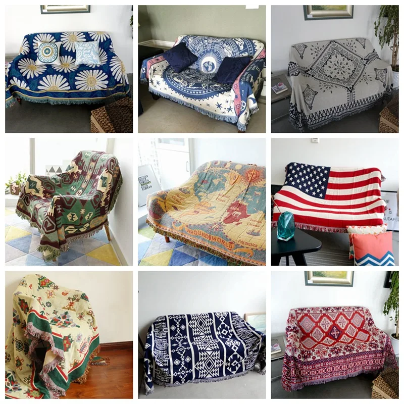 23colors Colorful Bohemian Chenille Plaids Blanket Sofa Decorative Chenille Plaids Blanket Sofa Decorative