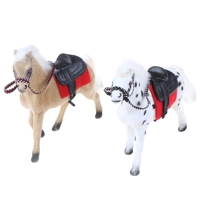 1x Simulation plastic horse Doll House mini children doll animal model toy gifts High Quality