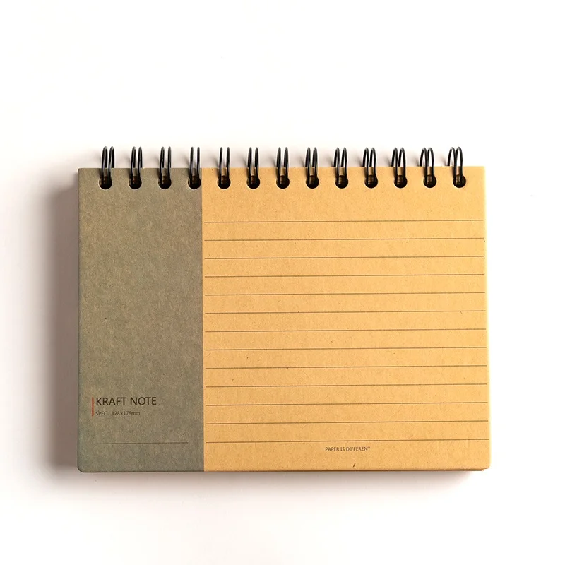 Carnet de notes kraft quadrillé avec spirales