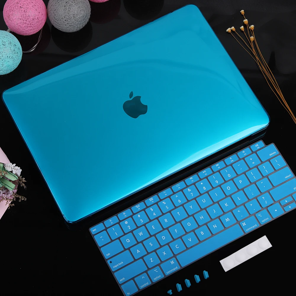 Redlai кристально чистый чехол для ноутбука MacBook Pro 13 15 16 дюймов с сенсорной панелью A2141 A2159 A1990 Air 13 A1932 жесткий чехол - Цвет: Небесно-голубой