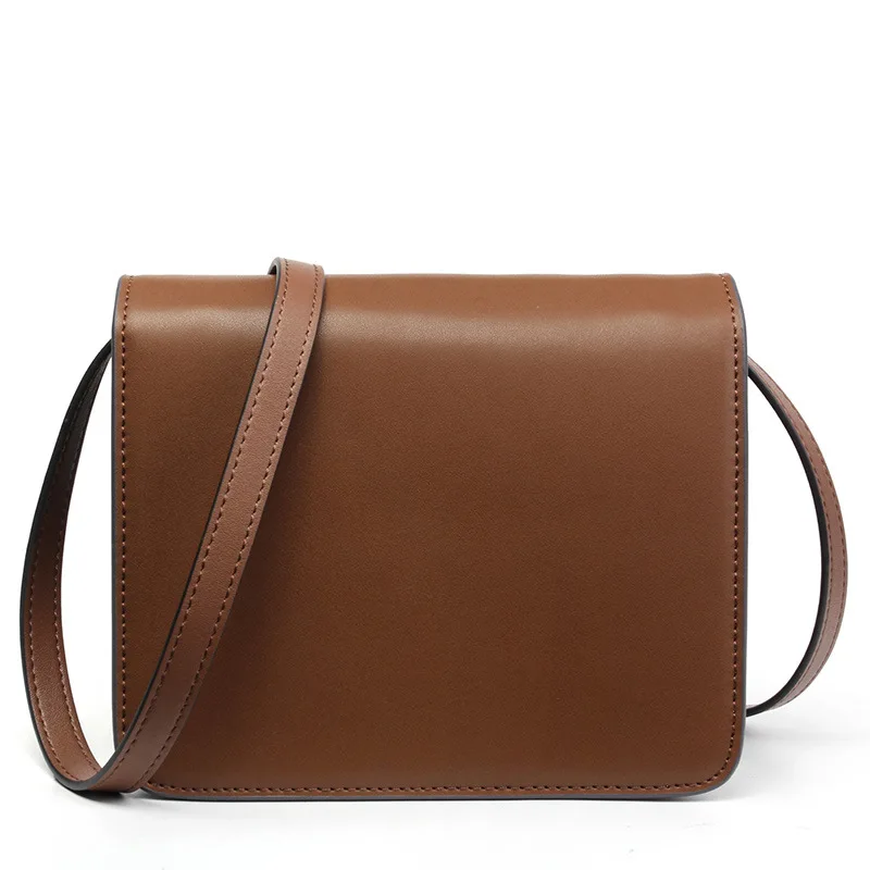 

2019 New Style Autumn And Winter Fashion WOMEN'S Leather Messenger Bag Solid Color Retro Shoulder Square Sling Bag Guangzhou Sma