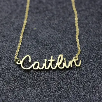

Gold Color Letter Necklace Custom Name Birthday Gift Necklaces Personalized Stainless Steel Pendant Collares Mujer