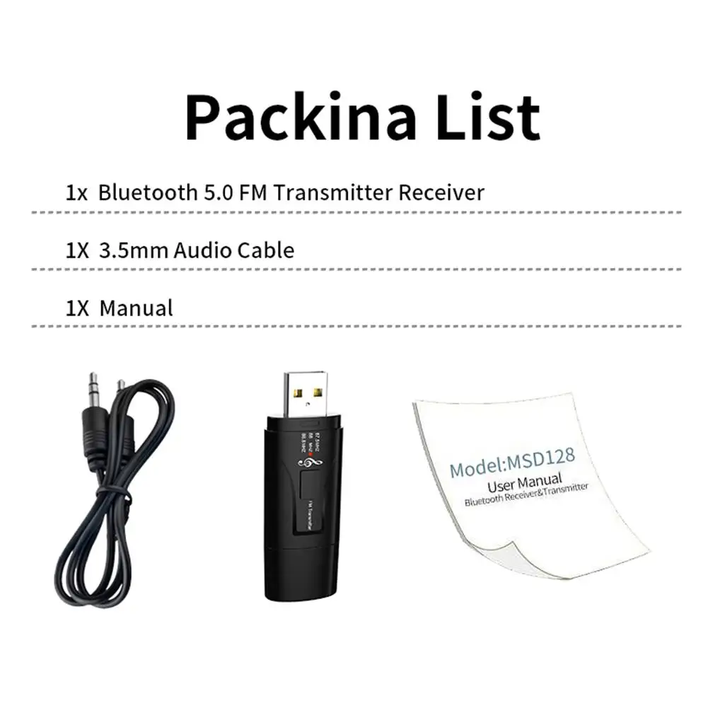 Автомобильный USB Bluetooth приемник адаптер аудио fm-передатчик беспроводной адаптер