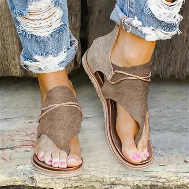 

Women's Strap Sandals Ladies Casual Posh Vintage Leopard Flip Flop Comfy Sandals Zipper Shoes Plus Size 35-43 Summer Sandals
