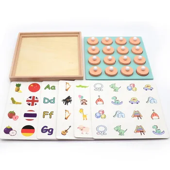 

Kids Wooden Memory Match Chess Game Children Early Educational 3D Puzzles Family Party Casual Game Puzzles