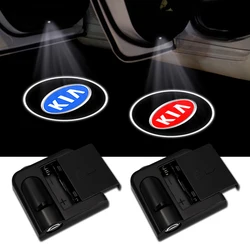 Projecteur Laser sans fil pour KIA K2 K3 K5 k9, Sorento Sportage Rio, accessoires pour porte de voiture, projecteur avec Logo, lumières d'ombre fantôme, 2 pièces 