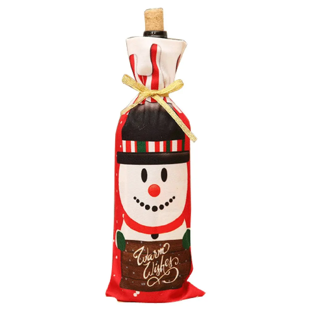 snowman Рождественские украшения винные наборы винная бутылка раковина Санта Клаус Снеговик крышка украшение стола продукты - Цвет: snowman