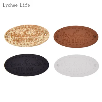 

Lychee Life 10/30pcs Handmade With Love Labels For DIY Sewing Coin Bags Garments Hats Scarfs Labels Tags Crafts