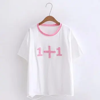 

2018 Cotton Summer Fashion T Shirt Women Casual Tops Short Sleeve T-shirt Women