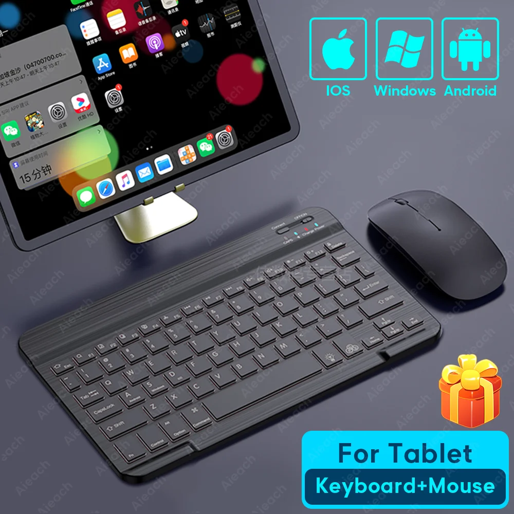 Teclado inalámbrico para tableta, periférico con Bluetooth para iPad Pro 2020, 11, 12,9, 10,5, iPad 8th, 7th, 6th, Air 4, 3, 2, mini 5