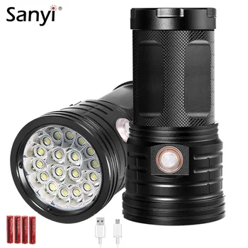 

3 Modes T6 LED Flashlight IPX5 Waterproof Tactical Flashlight USB Rechargeable 18650 Torch Flash Lamp Outdoor Mobile Power Bank