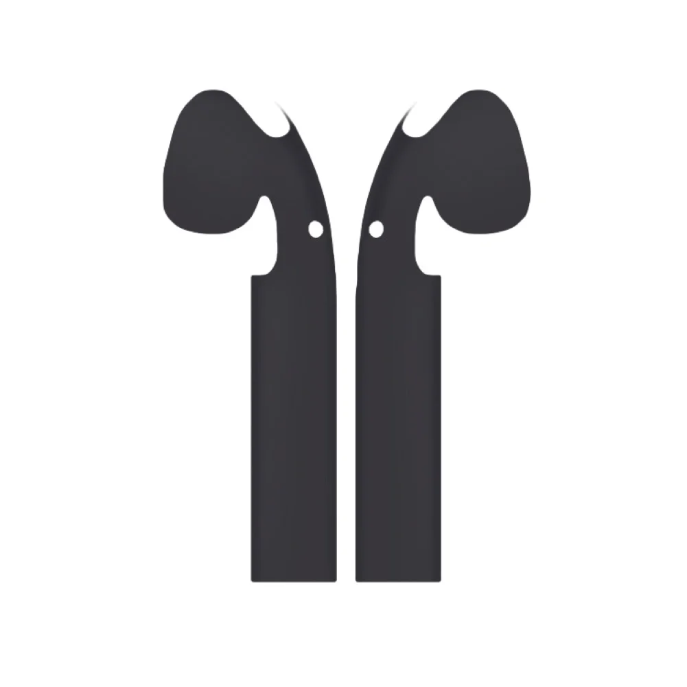 Универсальный однотонный pvc клей Bluetooth наушники наклейка на корпус для Apple AidPods - Цвет: Черный