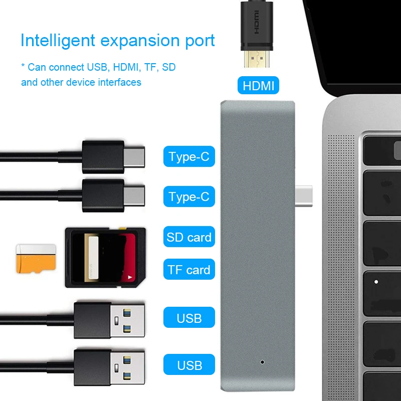 Basix USB C концентратор type-c для нескольких портов USB 3,0 type C адаптер питания USB-C концентратор разветвитель док-станция для Macbook Pro Air USB C HAB