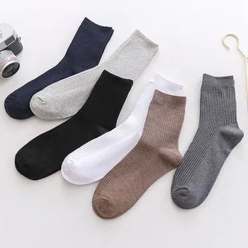 

6 Pairs Men Socks Solid Color Cotton Classical Businness Casual Socks Summer Autumn Excellent Quality Breathable Male Sock meias