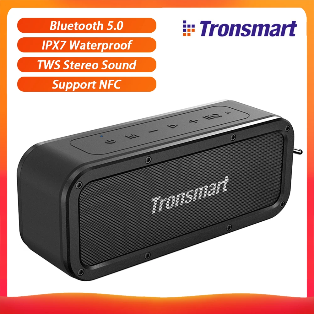 Tronsmart Element Force Bluetooth 5.0 Speaker Waterproof TWS Stereo Sound Wireless Speakers Support NFC/Voice Assistant/TF Card