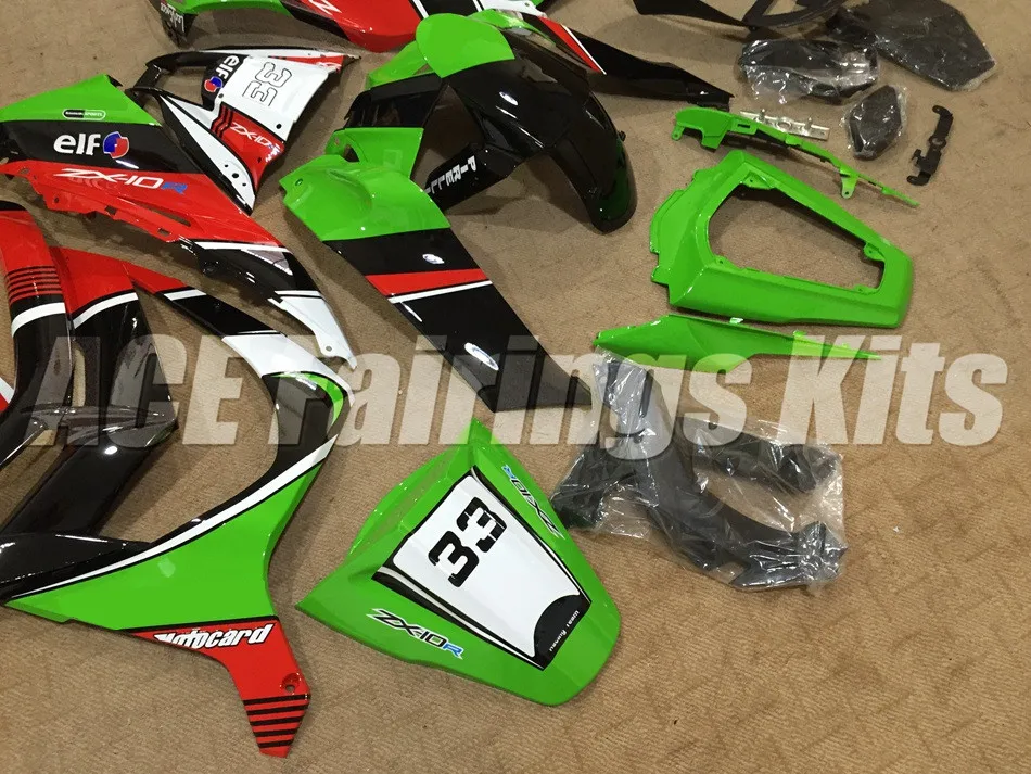 ABS полный обтекатель комплект подходит для kawasaki Ninja ZX10R 2011 2012 2013 полный комплект 11-15 10R ZX-10R Лидер продаж красный зеленый