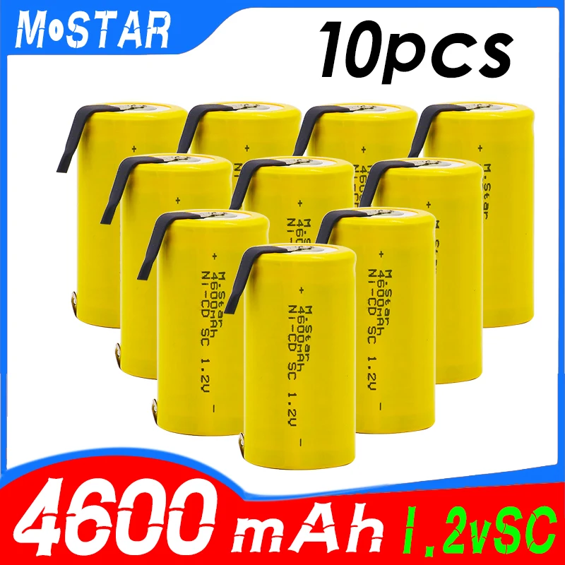 10 шт. SC Ni-CD батарея 4600mAh 1 2 V аккумуляторная с для электрической дрели bosch Hitachi dewalt