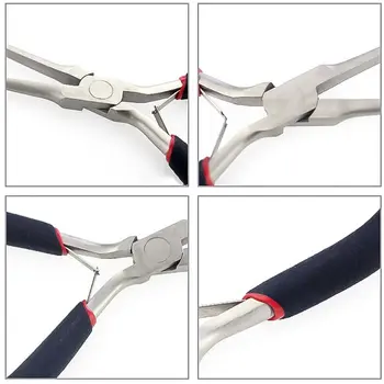 

Stainless Steel Black Handle Long Nose Pliers For Cutting Clamping Stripping Multi-function Electrician Repair Hand Tools