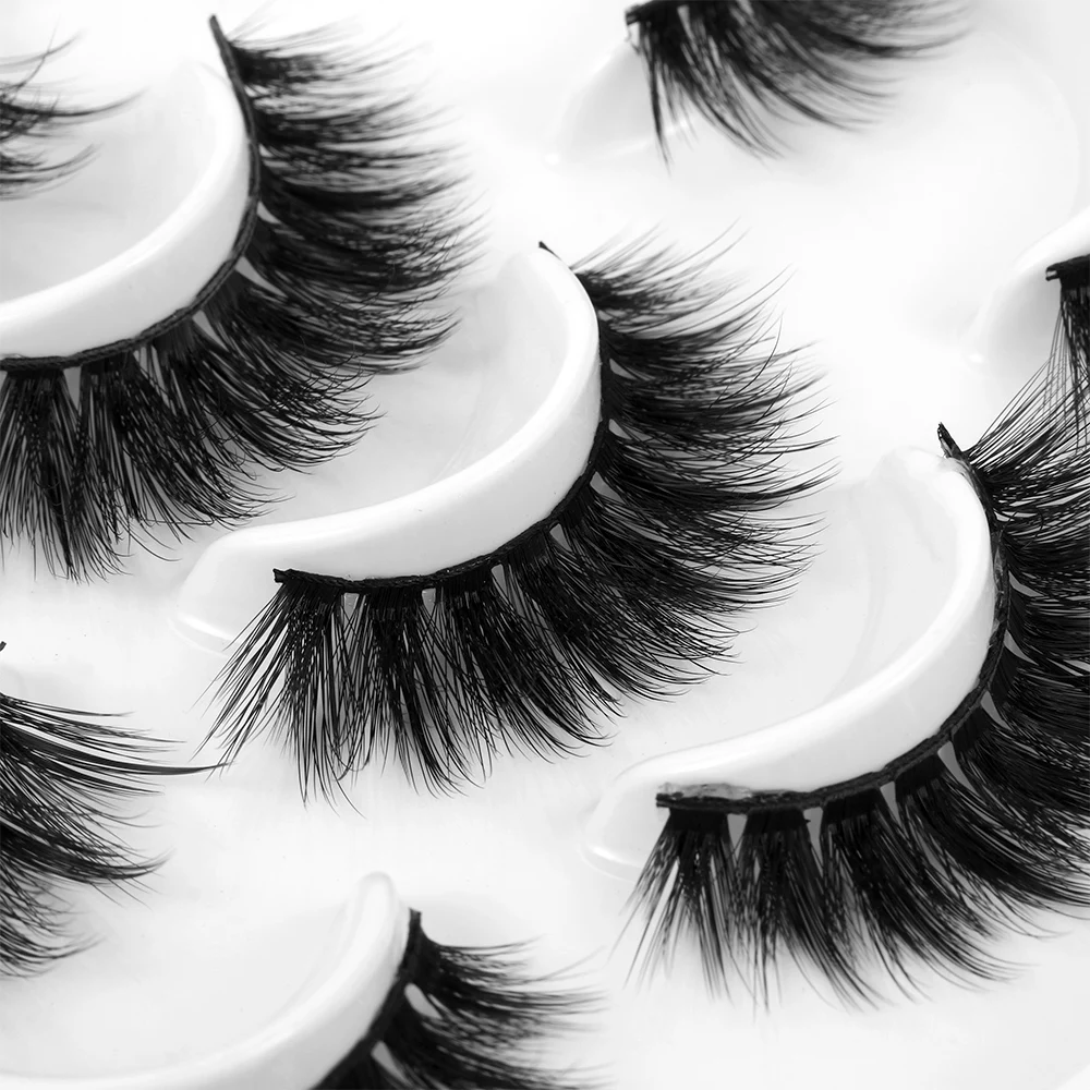 13 Pairs 3D Mink Hair False Eyelashes Natural Long Wispies Full Strips Eyelashes Makeup Tools Handmade Cruelty-free Extension