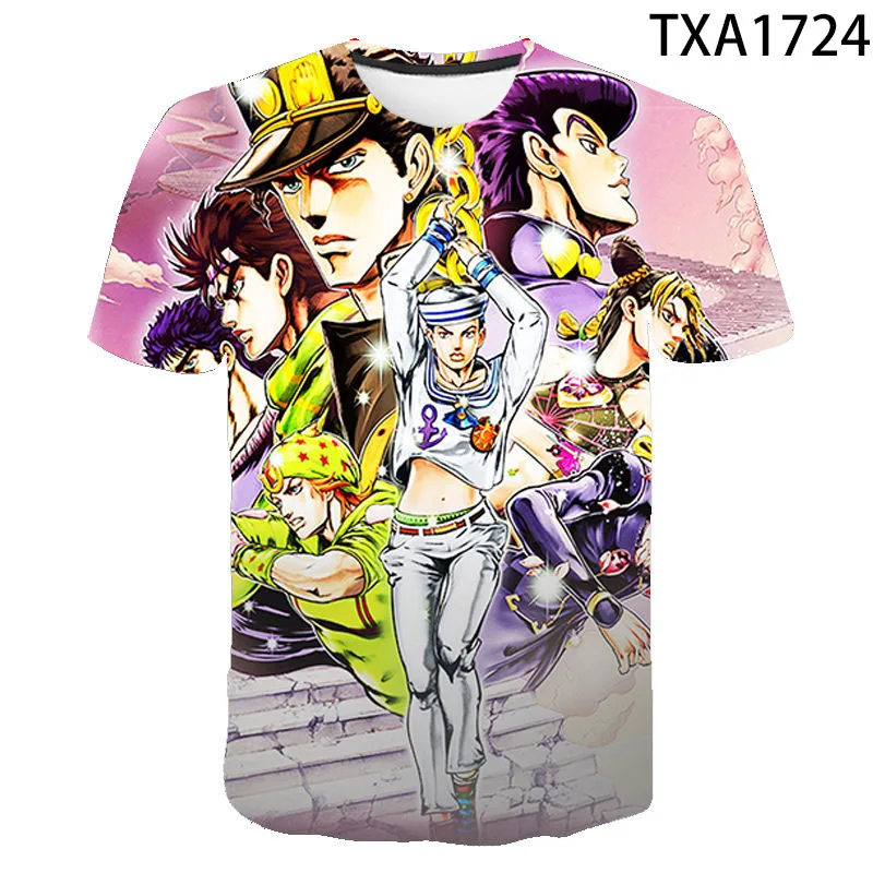 Футболка с 3D-принтом Kujo Jotaro для мужчин и женщин крутая тенниска коротким рукавом