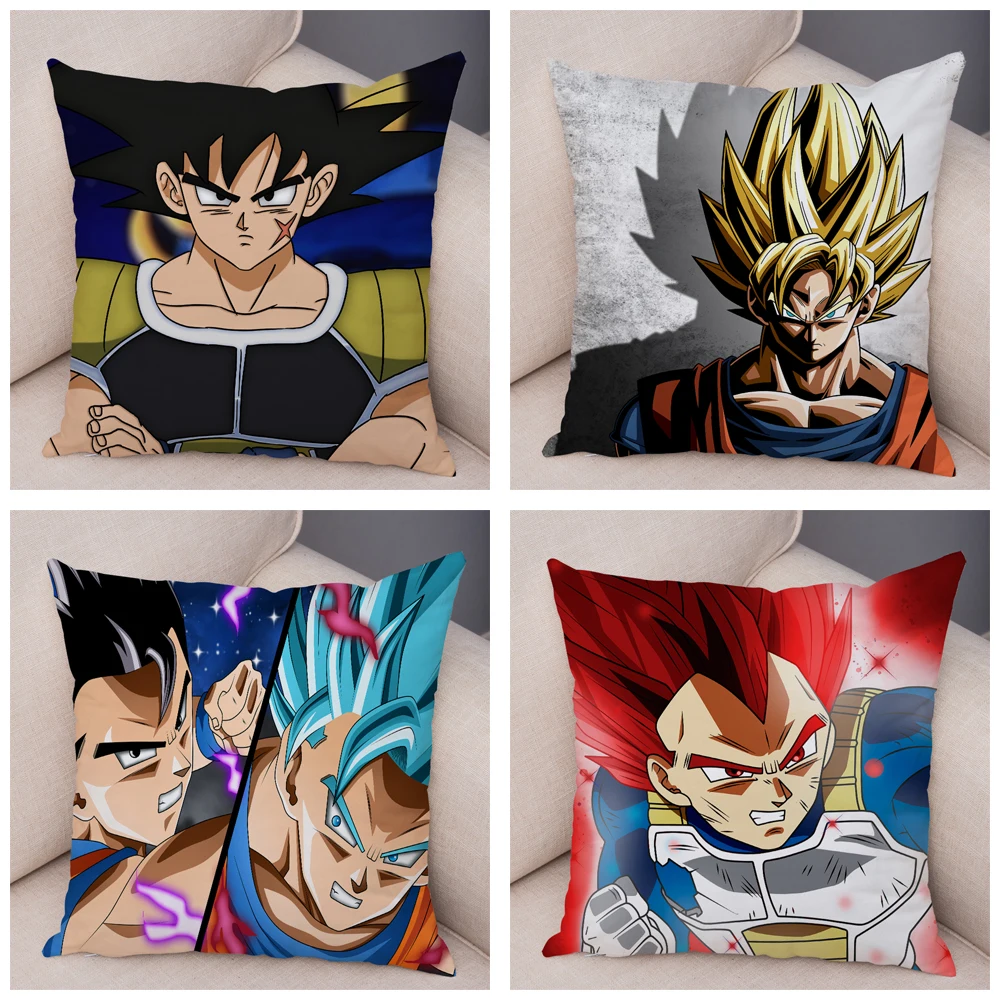 Мультфильм Супер Saiyan Dragon Ball Z наволочка для дивана Наволочка на подушку супер мягкий короткий плюшевый Декор Япония наволочка с аниме