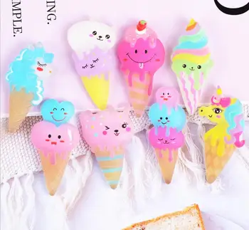 

Kawaii Rainbow unicorn ice cream Resin Cartoon Flatback Cabochons For Hair Bow Centers DIY Scrapbooking Crafts Accessories