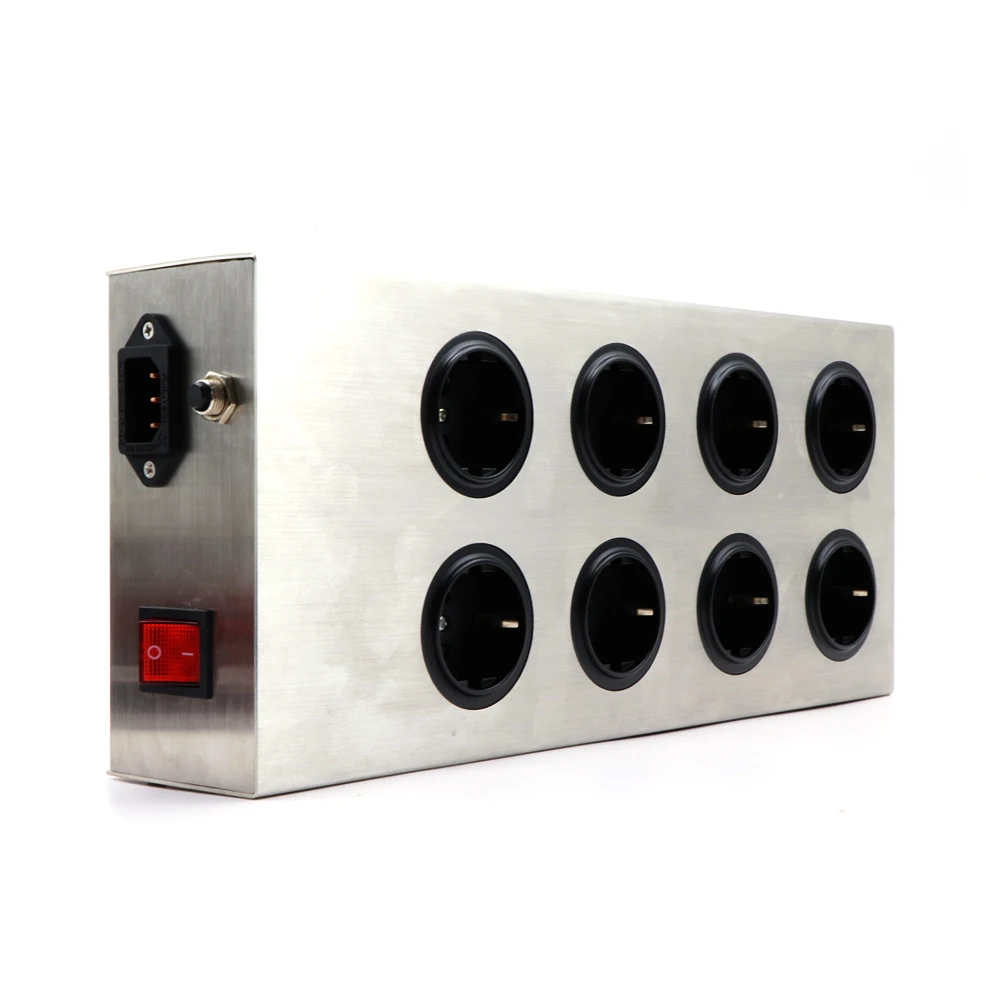 Monosaudio EU800 Hi-Fi мощность фильтр завод Schuko Разъем 8 способов AC мощность кондиционер Audiophile Мощность очиститель