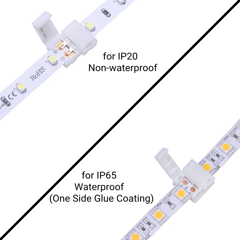 10 шт. 2/4/5 Pin Светодиодные ленты Разъем для 8 мм 10 мм 12 мм 3528 5050 5630 RGB/RGBW IP20 не обладает водонепроницаемостью: светодиодный лента светильник для проволочное соединение