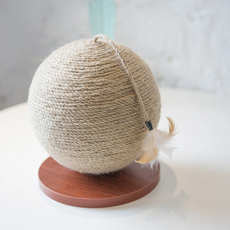 Sisal Cat Scratcher Board Catching Ball Pet Kitten Scratching Mat Post Scratcher Kitty Pet Scratcher Toys Furniture Protector
