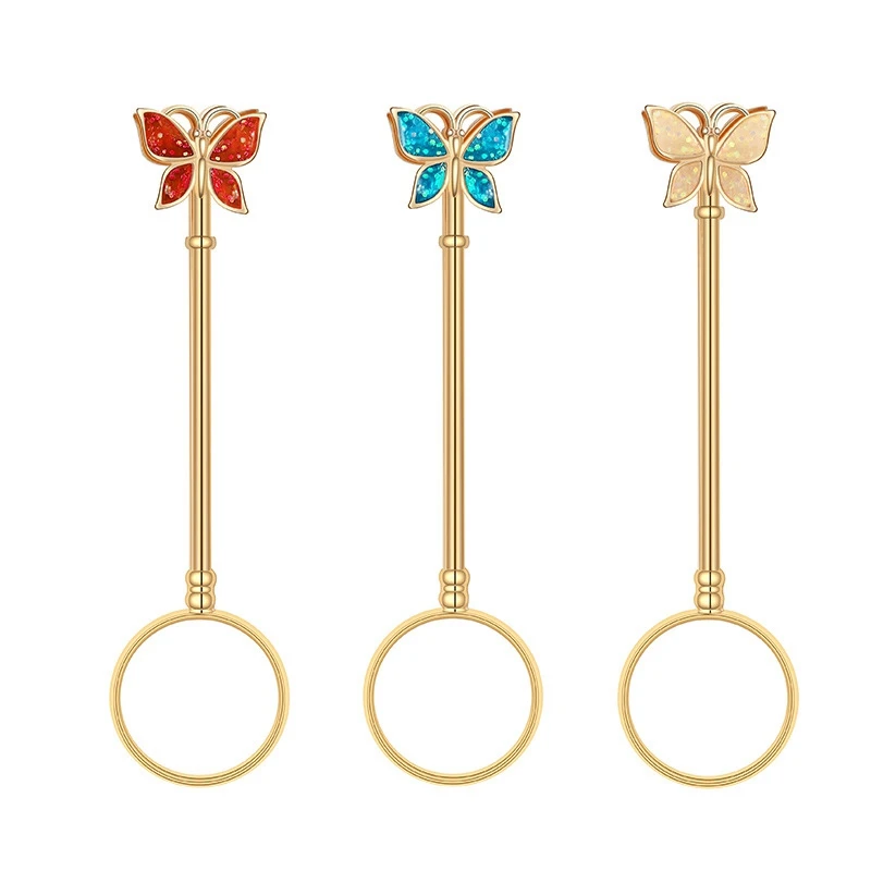 Creative Painting Oil Butterfly Smoking Ring Cigarette Holder for Male and Female