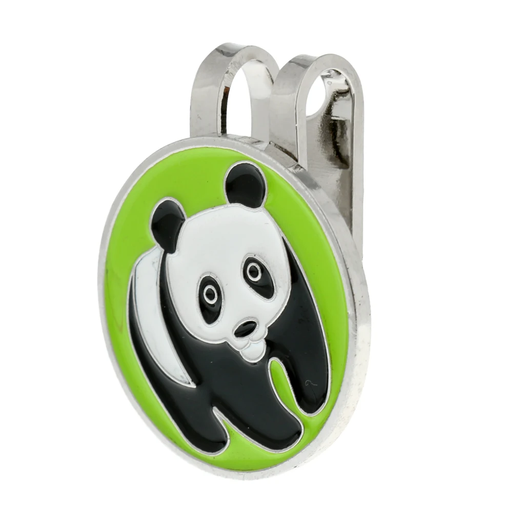 Metal Panda Magnetic Golf Ball Marker Accessory with Hat Clip Golfer Gift