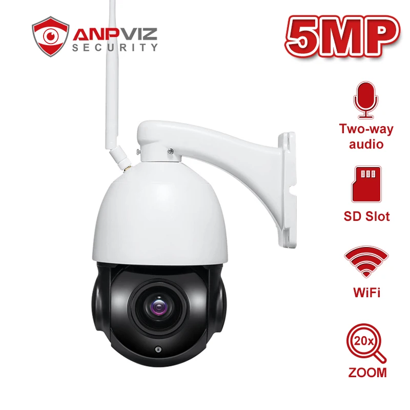 Anpviz 5MP WIFI PTZ камера 20X оптический зум наружная беспроводная безопасности