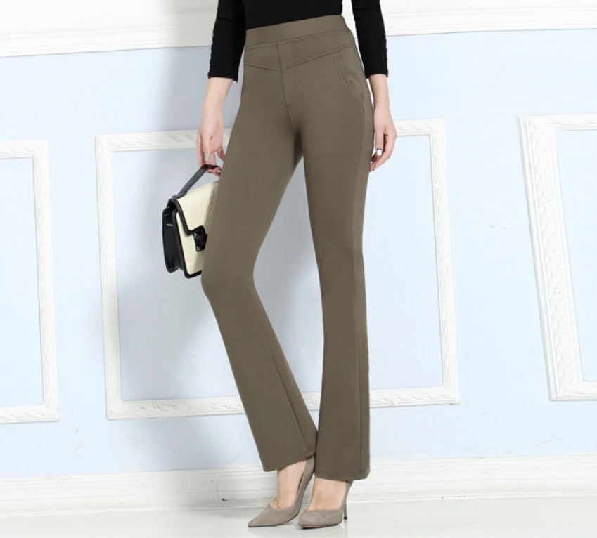 bootleg stretch trousers womens