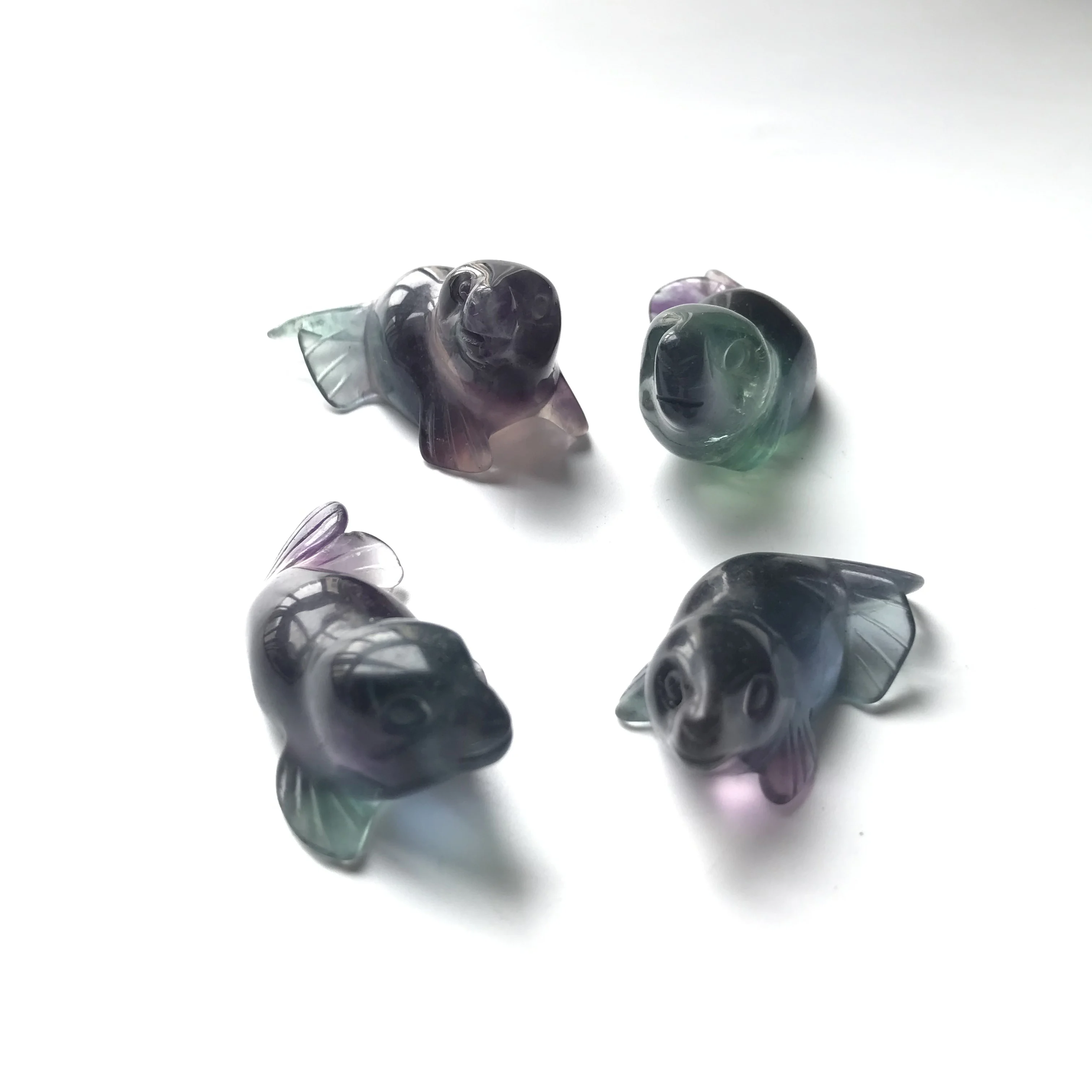 

High Quality Colorful Fluorite Sea Dog Seal Shape Stone Hand Crafted & Polished For Gift &Home Decor WT