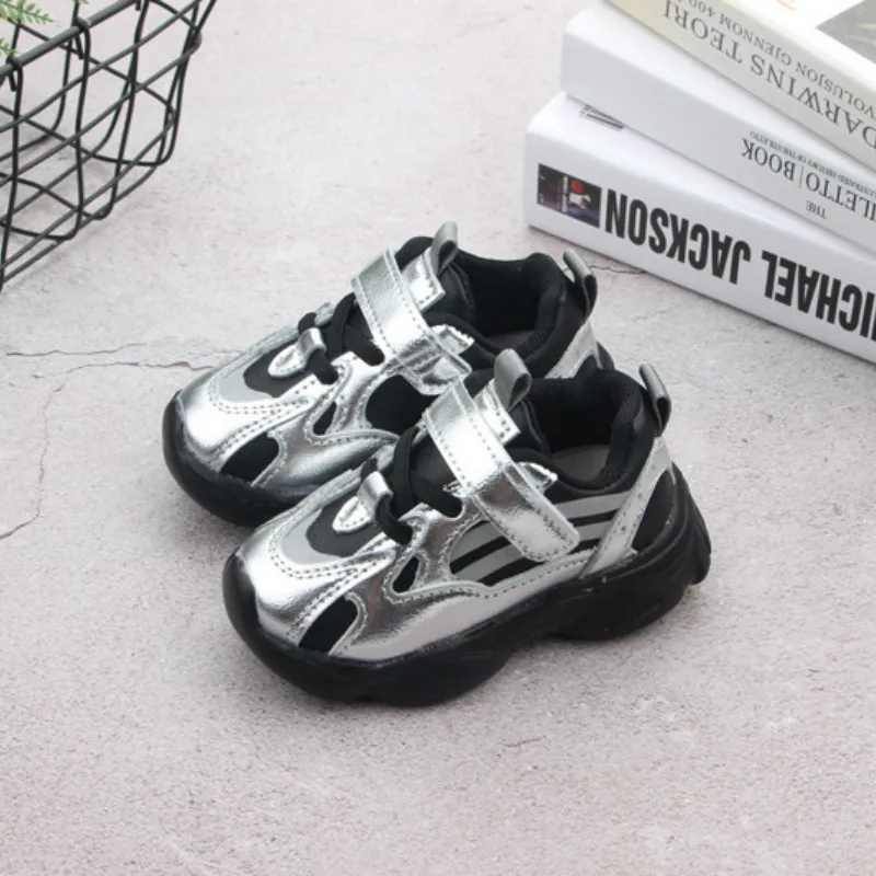 Children Casual Shoes Girls Sneaker For Running Boys Casual Shoes Outdoor Anti-Slippery Leather Kids Shoe Sneaker 1-6Y - Цвет: 2