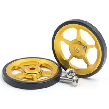 

7075 alloy 1pair Super Lightweight Easywheel for Brompton black/silver/gold- gold