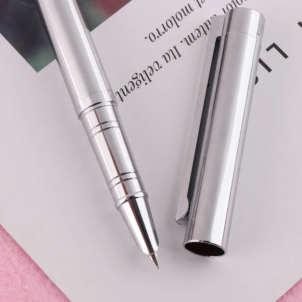 Горячая новинка Jinhao 126 Исполнительный Полный Серебряный тонкий с капюшоном перьевая ручка чернильная ручка
