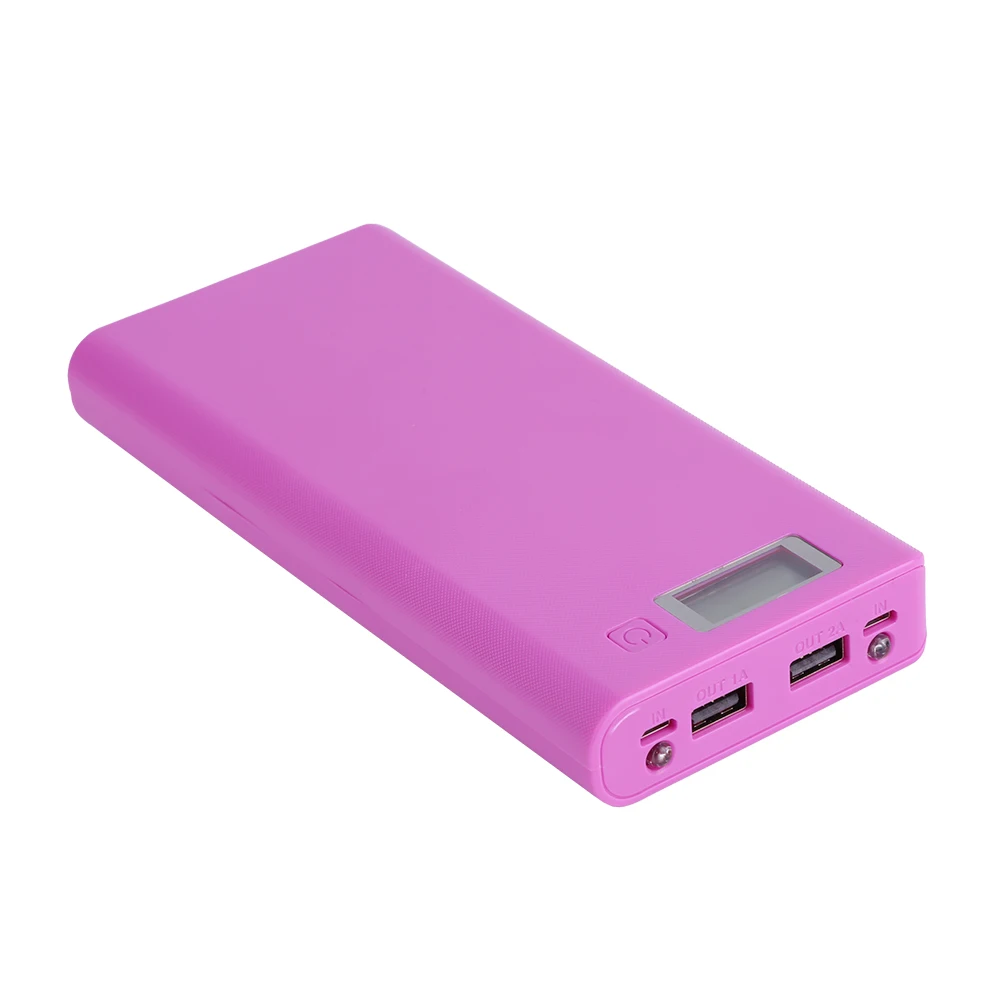 Battery Power Bank Box Battery Power Bank Shell Case Dual USB LCD Display Boxes With 2 LED Light Indicator 5V 2A