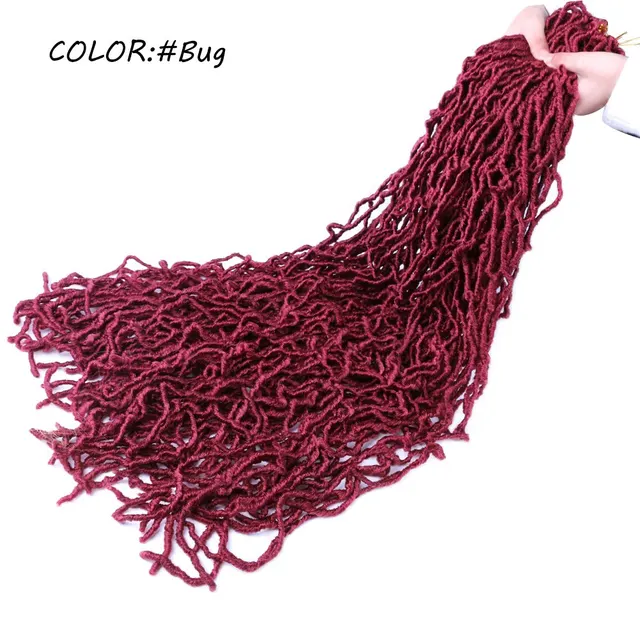 Mtmei Hair Faux Locs Crochet Hair Natural Curly Dreadlocks Hair Black Dark Brown Soft Locs Crochet Braids 18