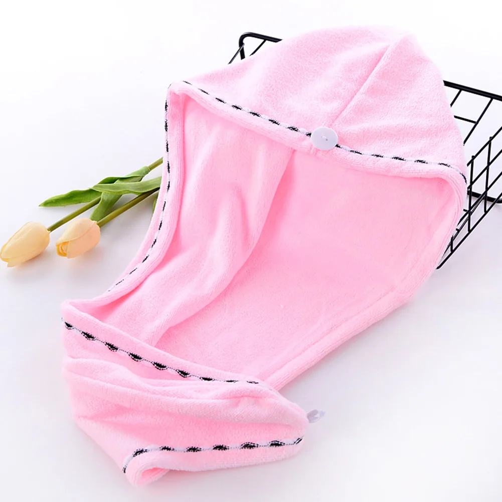 Light Pink Сушильное полотенце из микрофибры Увеличьте время экономии для ванной утолщенная Нескользящая насадка для душа Быстрый практичный тюрбан обертывание водопоглощение - Цвет: Light Pink