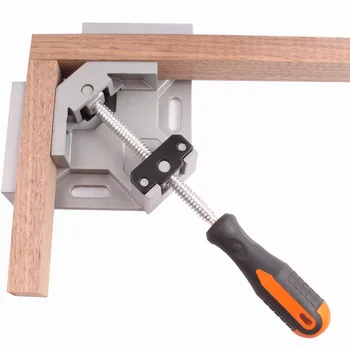 

90 Degree Right Angle Clamp With Single Handle Aluminum Alloy Clamp Glass Vice For Fish tank Trellis Photo Frame