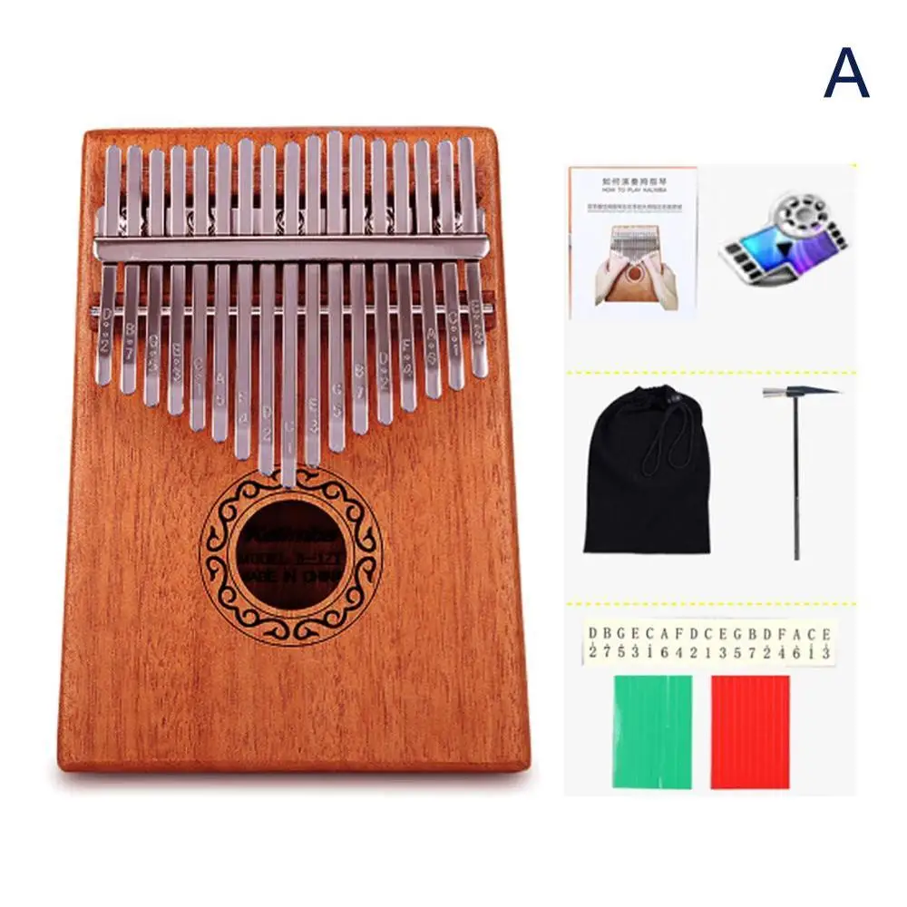 Peach core veneer 17 Keys Finger Thumb Pocket Piano Kalimba Mbira Thumb Piano Education Games Musical Instrument Great Gift - Цвет: Peach core veneer
