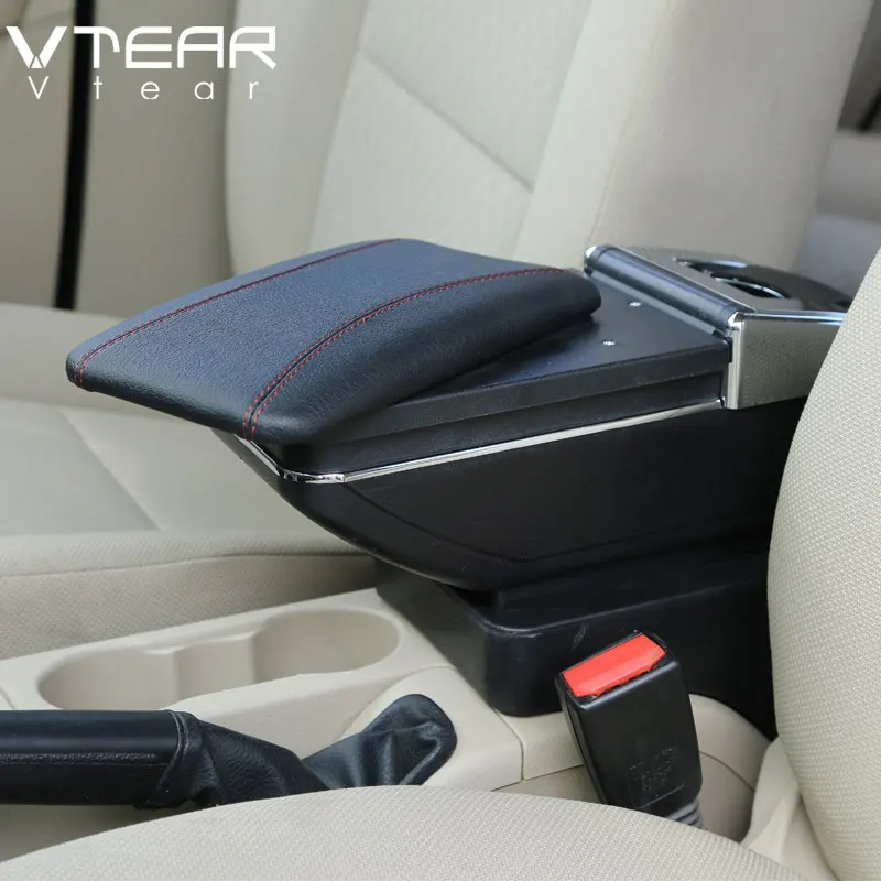 red thread Vtear для Mahindra Xylo E4, аксессуары, автомобильный подлокотник, коробка, кожаный подлокотник, usb, для хранения, центральная консоль, стиль, украшение интерьера - Название цвета: red thread